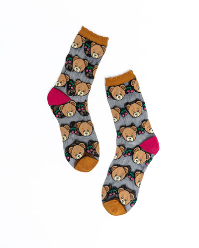 Sock Candy teddy bear ruffle socks cute japanese socks